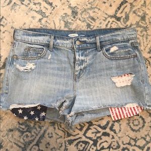 Old Navy patriotic jean shorts size 6 EUC